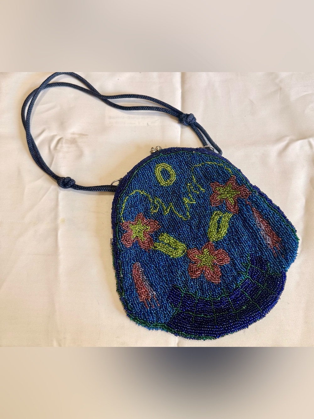 Antique 1920 art deco flapper beaded handbag